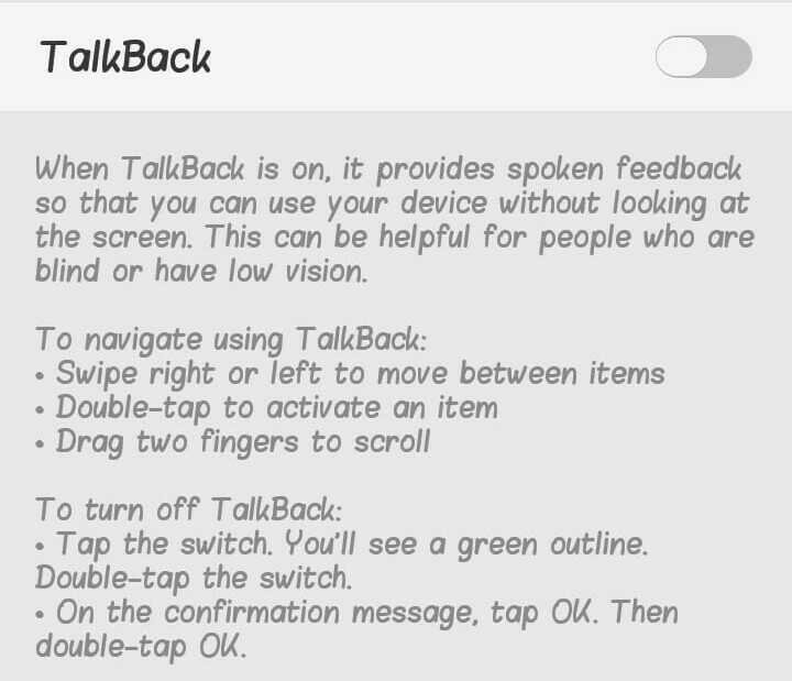 Android फ़ोन में यूज़ होने वाली 5 जरूरी Settings Talk back feature