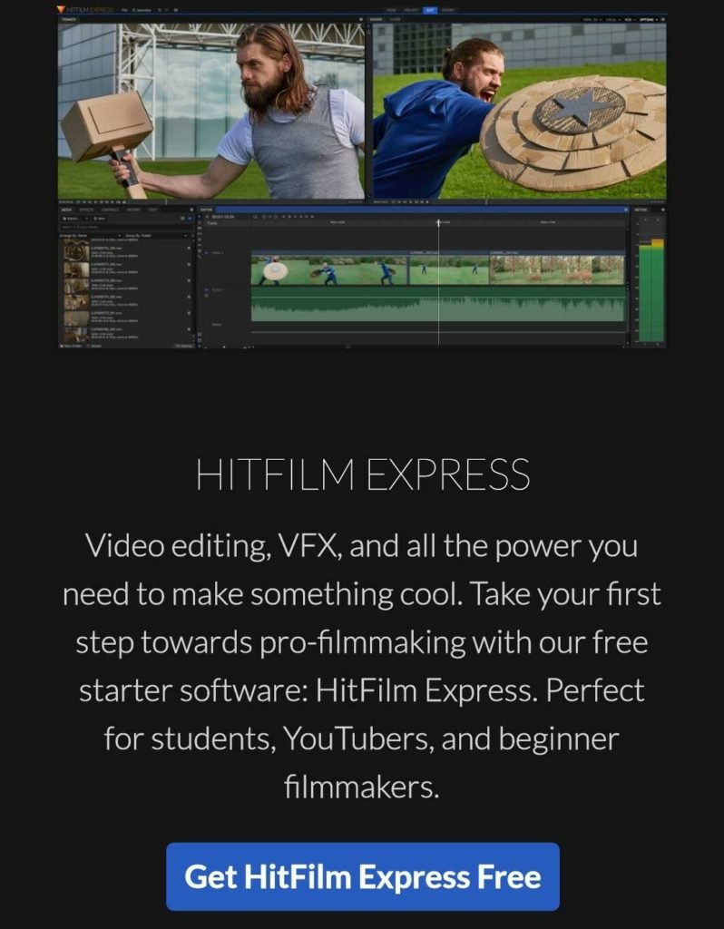 Hitfilm express Computer Software For Video Editing